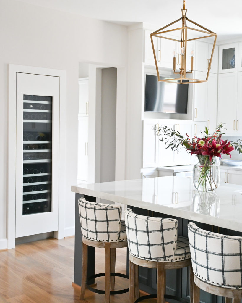 kitchen design with custom wine fridge